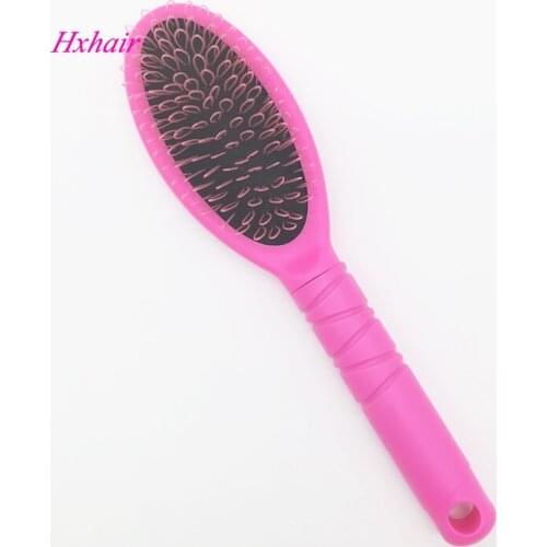 Freeshipping - 100pcs No.4 Pink Loop Brush for Hair Extension / Professional Hair Comb Brush