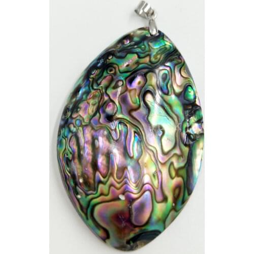 Free Shipping Women Fashion Jewelry 35x50mm New Zealand Blue Abalone Shell Pendant Bead C3080