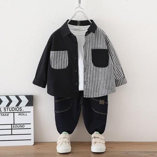 Blouses For Boys Striped Blouses For Boy Casual Style Kids Blouse For Boys Spring Autumn Childrens Clothing Boy
