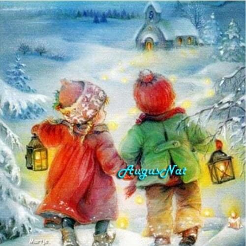 Children diamond painting full round winter wall art wedding decor diamond dotz kit mosaic embroidery picture needlework craft