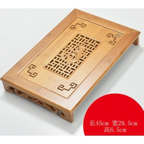 Home Tea Set Wood Storage Tray Bamboo Tea tray Chinese Dragon Culture Luxury Tea Tools Set