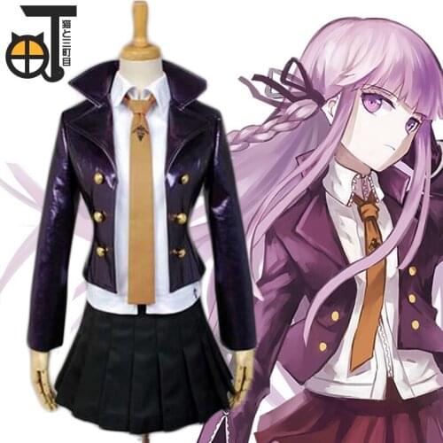 Free Shipping! Daily cos Danganronpa Kirigiri Kyouko Cosplay clothing womens full set gift gloves