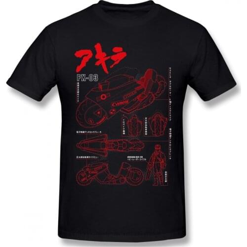 Bike Print Cotton Funny T Shirts Akira Biker Gang Shotaro Kaneda Takashi Animated Film Men Fashion Streetwear