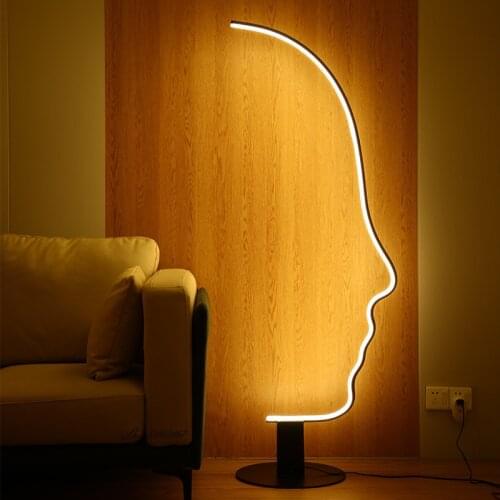 Italian Designer Led Floor Light Creative Human Face Standing Lamp for Living Room Decor Bed Room Lights Personality Floor Lamps