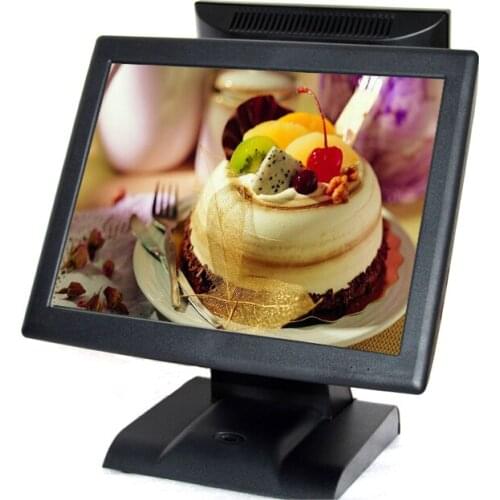 Restaurant cashier register 15 inch touch screen pos terminal point of sale pos system with 12 inch monitor