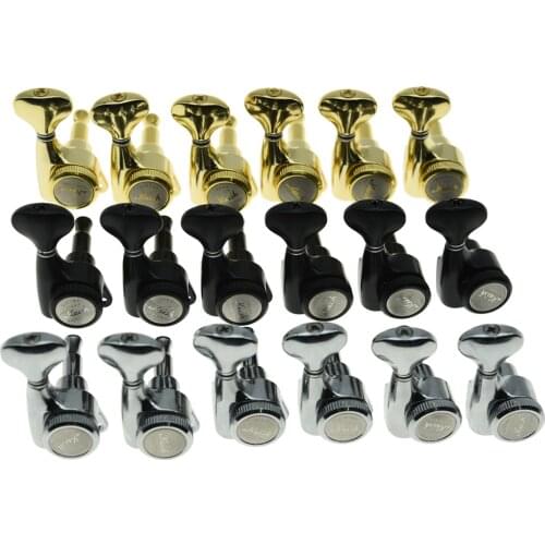 6 Inline 18:1 Gear Ratio Guitar Locking Tuners Locking Machine Heads Locking Tuning Keys Pegs for Strat/Tele or Electric Guitars