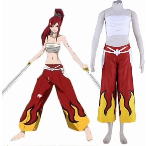 Fairy Tail Titania Erza Scarlet Fairy Blades Anime Uniform Cosplay Costume For Halloween Customize