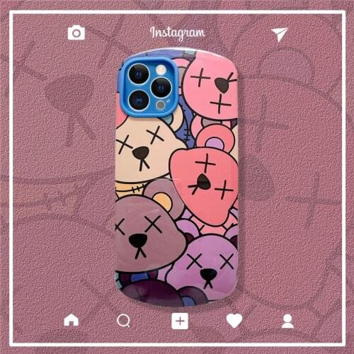 Cute Color Bear Mouse Back Cover for iPhone 11 12 Pro Max 7 8 Plus XR X XS MAX mini SE2020 Soft Silicone Bumper TPU Phone Cover