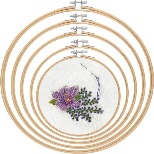 Round Embroidery Hoops Bamboo Circle Cross Stitch Hoop Rings For Diy Art Craft Handy Sewing