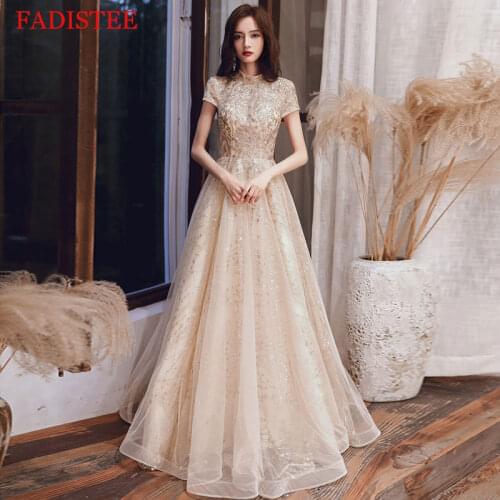New Style Lace Evening Dresses Short Sleeves Robe De Soirée De Mariage Vestidos De Fiesta вечерние платья
