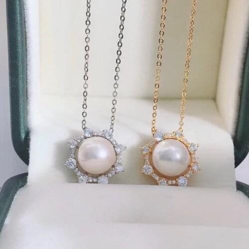 Fashion 925 Sterling Silver Pendant Base Settings Mountings Findings Parts for Pearl Crystal Jade Agate Beads Stones 5pcs/lot