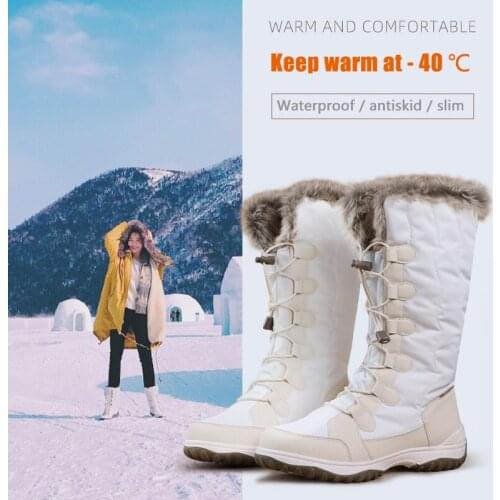 Fashion Snow Boots Women 2021 NEW Recommend Plush Thickening Female Cotton-padded Shoes Winter Waterproof Non-slip Girls Shoes