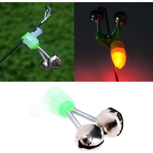 N0HA Fishing Rod Clamp Alarm Bell Twin Ring Bite Lure Tips Outdoor Accessories