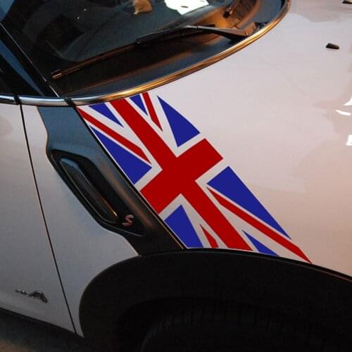 Union Jack Car Auto Hood Scratched Sticker Engine Cover Decal For MINI Cooper R60 Countryman R61 Paceman Car Styling Accessories