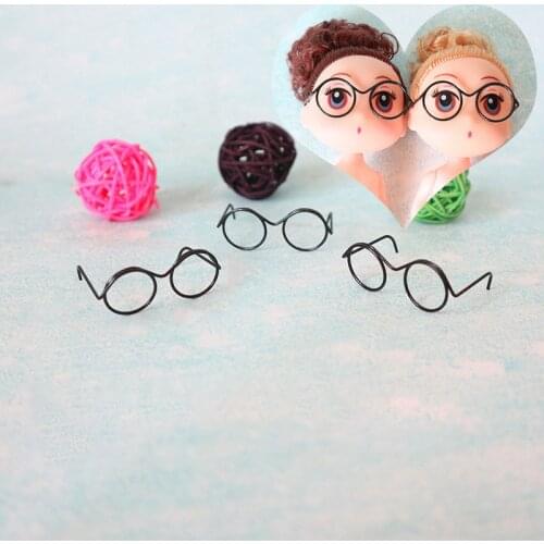 3pcs Round Frame Glasses for Barbie Dolls Retro Glasses for BJD Dolls 1/6 Lensless Kids Toy DIY Doll Accessories