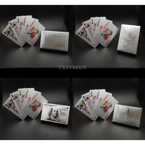 100Sets Poker Playing Cards Luxury Platinum Foil Waterproof Gold Plated Porker Cards Set For Board Games Gold/Silver