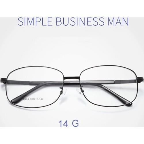 Elderly Big Face Alloy Frame Eye Glasses Men Business Style Full Rim Spectacles with Spring Hinges