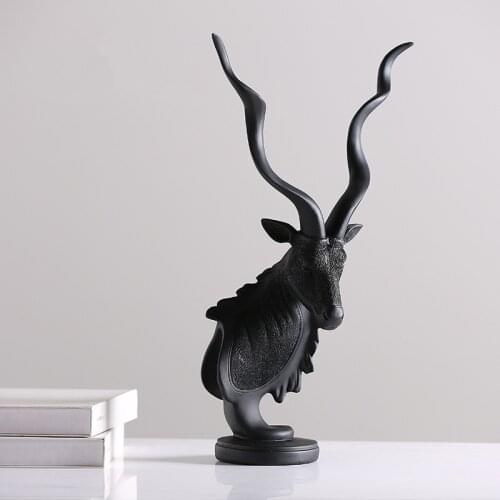 The Nordic minimalist black head ornaments Home Furnishing living room decoration study creative personality antelope head
