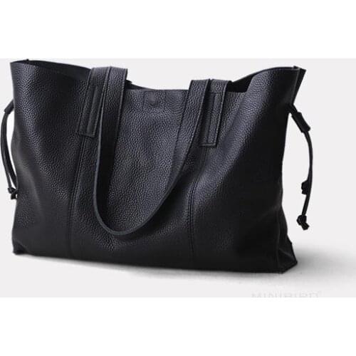 New 2019 handbag for girls shoulder bag for girls big bag simple leather bag for girls soft leather large capacity tote bag