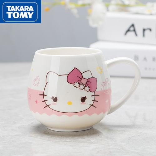TAKARA TOMY Fashion Ceramic Material Creative Cartoon Hello Kitty Mug Simple Large Capacity Cute Coffee Cup Milk Cup