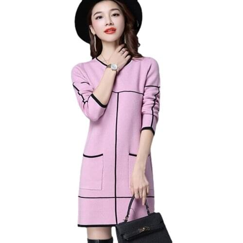 New Autumn Winter Women Knit Pullover Sweater O-Neck Long Sleeve Casual Female Sweater