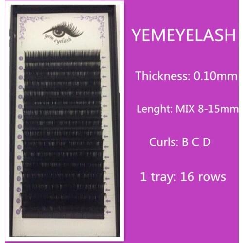0.10 MIX ,16Rows,Faux mink individual eyelash extension, volume lashes extension for professionals,soft mink eyelash extension