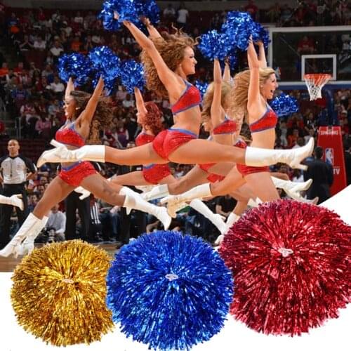 1 pair Handheld Pompom Cheerleader Dance Holding Flowers Party Cheer Pom Club Decor Gadget Cheerleading Accessories