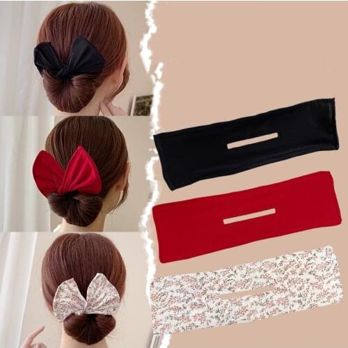1PCS Deft Bun Women Hair Styling Headband Fashion Multicolor Printing Hair Circle Bun Girl Ponytail Holder Hair Accessories New