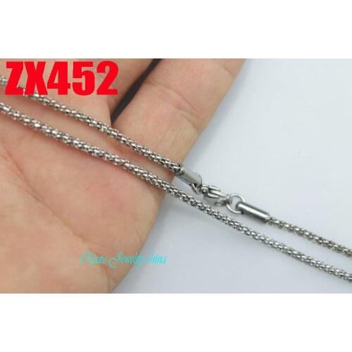 2mm Popcorn chain stainless steel necklace fashion mens women jewelry chains 20pcs ZX452