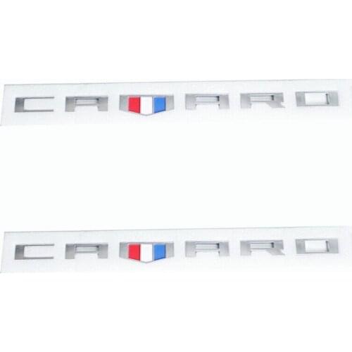 2x Silver 3D CAMARO Letter Emblem Badge Car Trunk Decal for Chevrolet Camaro