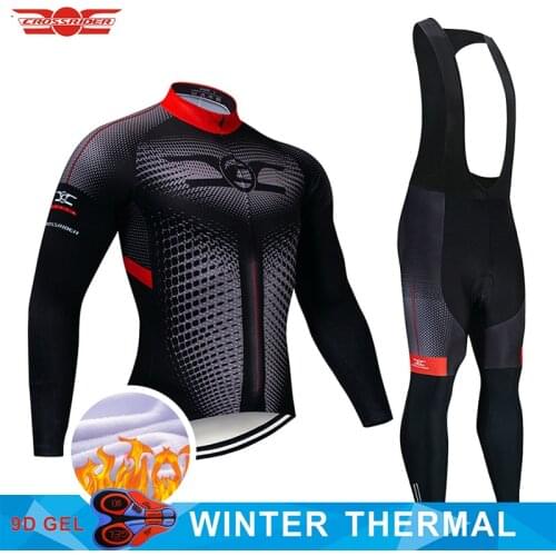 2021 4 Colors Winter Thermal Fleece Cycling Clothing Mens Long 9D Set MTB Ropa Ciclismo Bike Wear Bicycle Clothes Cycling Jersey