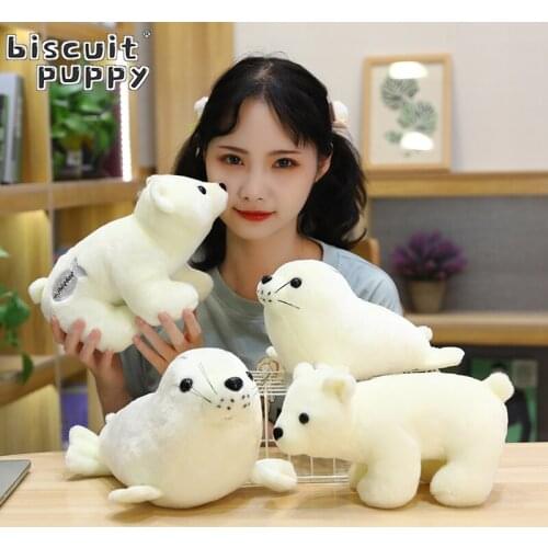 25/30cm Kawaii Seal Sea Lion Plush Toys Cute Polar Bear Panda Dolls Stuffed Ocean Animals Soft Plush Pillow For Kids Girl Gift