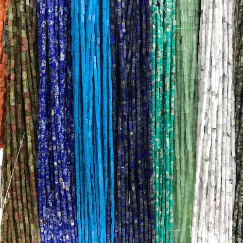 2x4mmColumnar shape rectangle shape Turquoises Beads Flat Natural Stone Loose Beads For Jewelry Making DIY Bracelet Wholesale