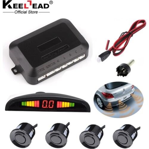 Free Shipping Car LED Parking Sensor Kit Display 4 Sensors 22mm 12V for all car Reverse Assistance Backup Radar System