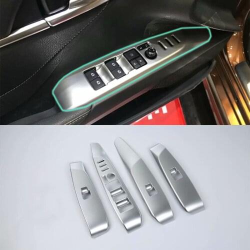 Car Accessories Interior Decoration LHD ABS Armrest Window Lift Down Rises Cover Trims For Toyota Camry 2018 Car Styling