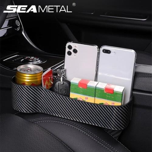 Car Seat Gap Organizer with Cup Holder ABS Car Storage Box Universal Front Seat Crevice Filler Box for Card Phone Small Stuffs