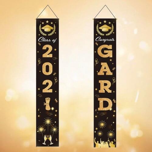 2pcs Graduation Banner 2021 Graduation Decorations 2021 Door Porch ing Graduation Party Supplies 2021 Outdoor Signs