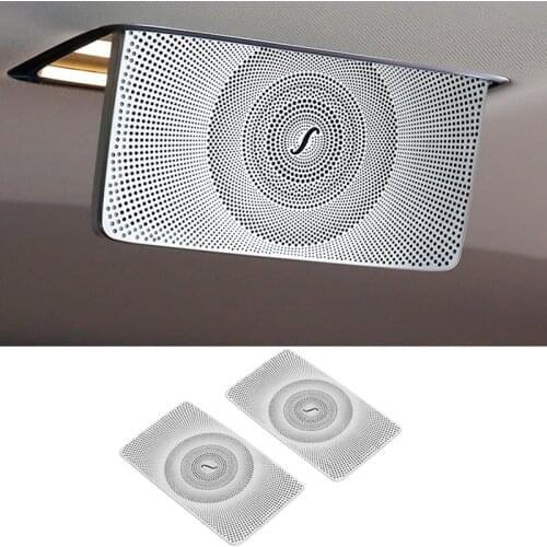 For Mercedes Benz C/E/GLC Class W205 W213 X253 stainless steel Car Door Audio Speaker Decorative Cover Trim 3D sticker