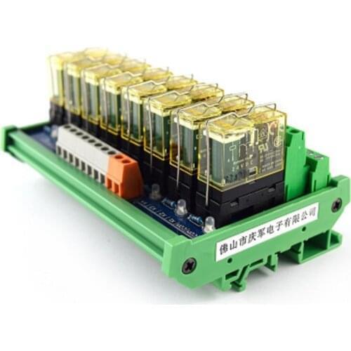 8-way relay dual-group module, 24V rail mounting, PLC amplifier board control board