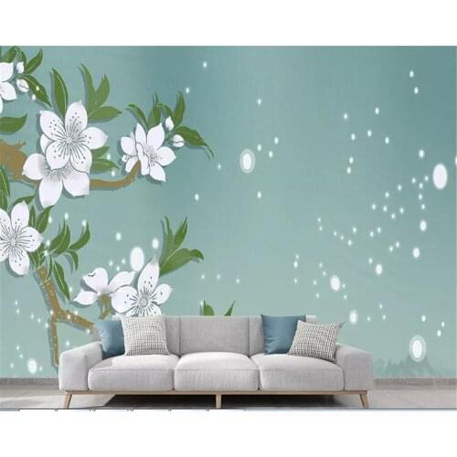 Beibehang Wallpaper living room photo floral relief 3D effect wallpaper mural hand-painted flowers and birds background wall