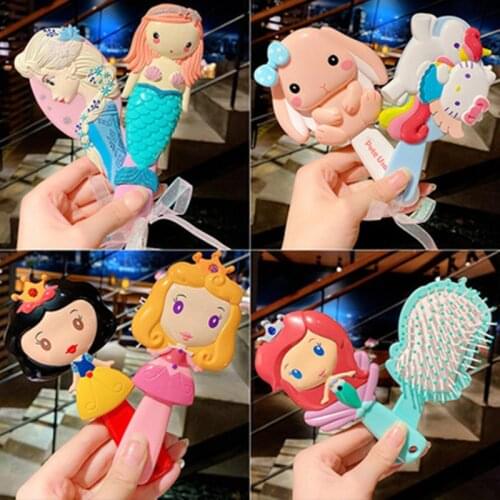 Ms combs beautiful cartoon children girl baby girl anti-static bag comb girl heart wide tooth comb to comb