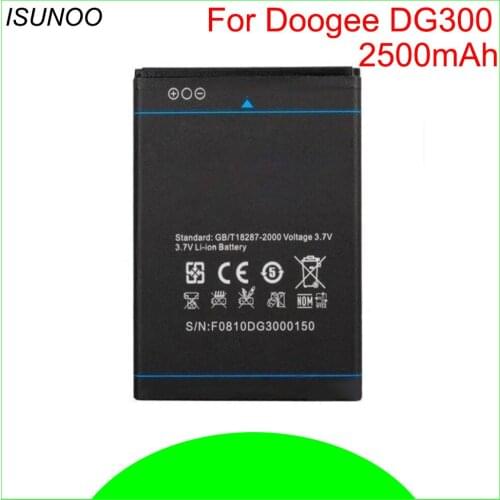 ISUNOO 10pcs/lot High Quality B-DG300 2500mAh Battery For DOOGEE VOYAGER DG300 mobile phone battery