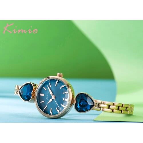 KIMIO Royal Blue Diamond Bracelet Womens Watches Bandage Crystal Watch Women Brand Luxury Female Wristwatch 2020 New Arrivals