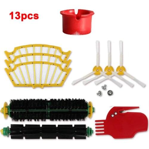 Kit for iRobot Roomba 500 Series Vacuum Cleaning Robots Bristle Brushes Flexible Beater Brush Side Brushes 6-Armed Screw Filters
