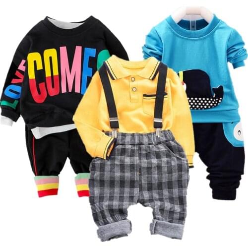 2PC Toddler Baby Boys Clothes Outfit Infant Boy Kids Shirt Tops+Pants Casual Clothing Spring/Autumn Children Clothing Set Cotton