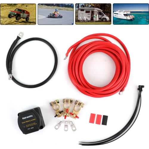 Artudatech Dual Battery Isolator Kit 12V 140 Amp Voltage Relay Cable Kit VSR for UTV SUV