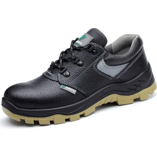 36-46 Unisex Genuine Leather Work Safety Shoes Men Steel Toe Cap Waterproof Non-slip Safety Boots Breathable Wear Sneakers Men