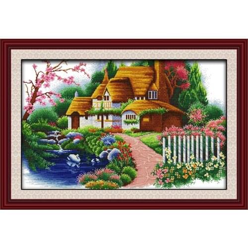 Dream cabin cross stitch kit 18ct 14ct 11ct count printed canvas stitching embroidery DIY handmade needlework
