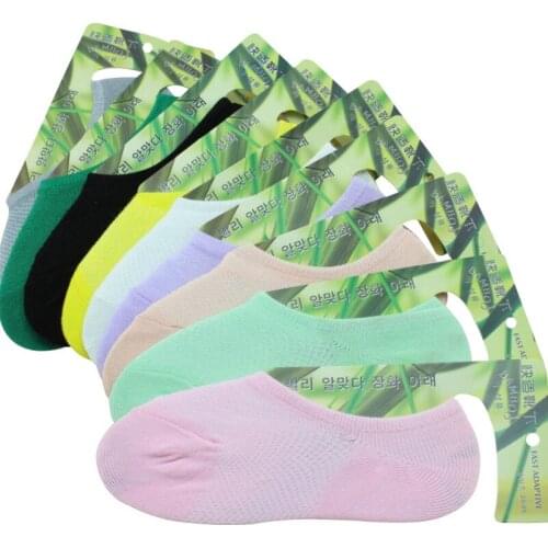 6 Pairs/lot Womens Comfort Summer Bamboo Socks Cute Invisible Short Socks Girls Casual Candy Color Ladies Socks No Show Hosiery