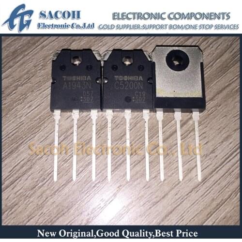 New Original 5Pairs(10PCS)/Lot 2SA1943N A1943N + 2SC5200N C5200N TO-3P 17A 230V 150W Silicon NPN+PNP Audio amplifier transistor